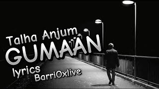 GUMAAN talhaanjum  lyrics BarriOxlive subscribe talhaanjum [upl. by Eniawtna]