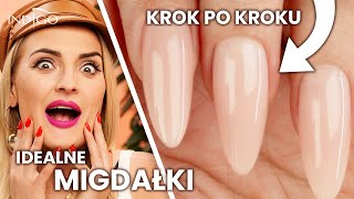 Idealne paznokcie migdałki  jak zrobić  Przedłużanie paznokci żelem krok po kroku  Indigo Nails [upl. by Kciredor]