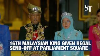 16th Malaysian King given regal sendoff at Parliament Square [upl. by Tierza]