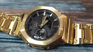 GShock GMB2100GD9A Full Metal Gold Casioak Solar [upl. by Icyac602]