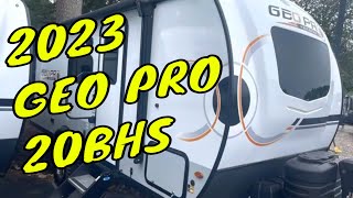 NEW 2023 GEO PRO 20BHS BY ROCKWOOD FOREST RIVER Dodd RV Travel Trailer WALKTHROUGH BUNK BEDS AZDEL [upl. by Neelahtak]