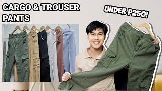 SHOPEE HAUL CARGO amp TROUSER PANTS FOR MEN  WIDE LEG PANTS FOR MEN  AFFORDABLE PANTS ON SHOPEE [upl. by Robet]