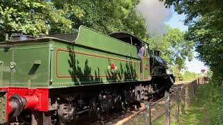 7812 amp 7828 haul ‘The Whistling Ghost’ away from Dunster  Saturday 24062023 [upl. by Elyrpa]