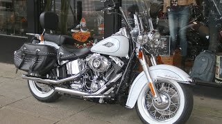 2012 HARLEYDAVIDSON HERITAGE SOFTAIL CLASSIC WHITE  VANCE amp HINES  WCHD Glasgow Scotland [upl. by Inness]