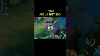 ARGUS BEST BRO EZ 1 VS 3 HERO 🤫 ARGUS MLBB mobilelegends Shorts [upl. by Haiasi]