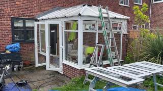 uPVC conservatory spraying Anthracite [upl. by Nohtan216]