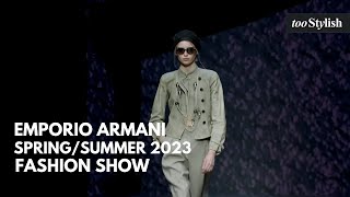 Emporio Armani  SpringSummer 2023 Womenswear Fashion Show 4K  tooStylish [upl. by Hoseia379]