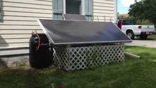 Solar Hot Water Tinkering  10x4 panel and ElSID Pump [upl. by Reinold]