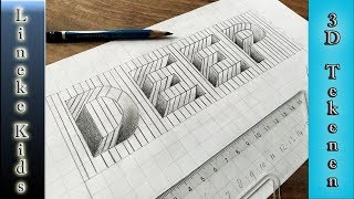 3D tekening  Gat letters tekenen makkelijk voor beginners [upl. by Celina]