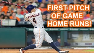 MLB  FIRST PITCH OF GAME HOME RUNS  1080p HD [upl. by Morrell]