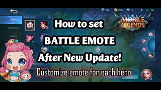 HOW TO SET BATTLE EMOTE after New Update Mobile Legends  Customize your emote [upl. by Ronnie]