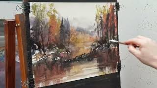 How to Paint Rivers and Reflections  Fast amp Loose Watercolour Painting [upl. by Evan]