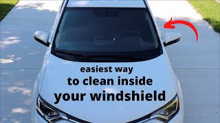 How To Easily ● Clean The INSIDE of Your Windshield  with zero streaks [upl. by Elok]