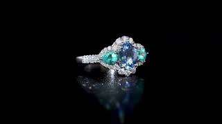 Santa Maria Aquamarine Emerald amp Diamond Ring in Solid 950 Platinum 200ctw [upl. by Arrim]