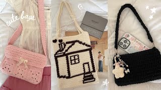 how to crochet the cutest messenger bag mini shoulder bag amp harrys house tote  easy tutorial [upl. by Eimme]