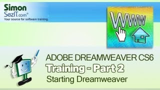 Dreamweaver CS6 Training  Part 2  Starting Dreamweaver  Creating a Website Course [upl. by Dichy]