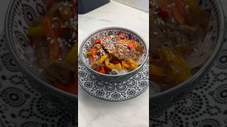 Wołowina po chińsku 🥩 makaron z batatów 🍜 food recipe cooking asia chinese sunday yummy [upl. by Gnurt]