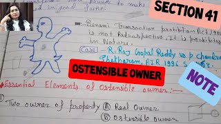 Section 41 of Transfer of Property Act Transfer by ostensible OwnerTransferofpropertyact TPA [upl. by Wappes]