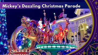 Mickey’s Dazzling Christmas Parade on Main Street at Disneyland Paris [upl. by Kathye669]