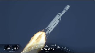 SpaceX Falcon Heavy launches classified Space Force satellites nails landings [upl. by Ahsias550]