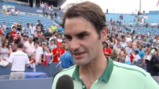 Cincinnati 2014 Final Interview Federer [upl. by Aldred]