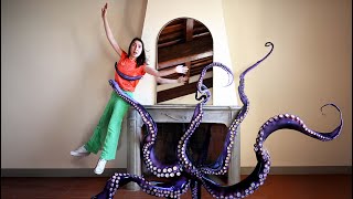 Make These Giant Kraken Monster Octopus Tentacles for a Fireplace Mantel Decoration Halloween DIY [upl. by Hyacintha]