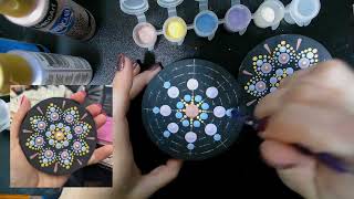 Subtle Summer Dot Mandala Painting easy [upl. by Revlis583]