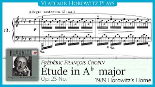 Chopin Étude Op 25 No 1 Horowitz 1989 [upl. by Sateia]