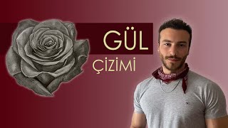 Gül Çizimi Karakalem Basit Çizim Çiçek Çizimi [upl. by Eitsrik353]