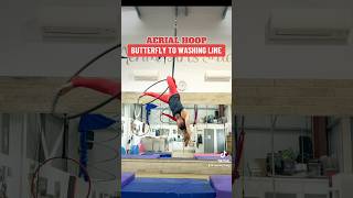 INT ADV AERIAL HOOP  Cool transition from butterfly to washing line✨😍✨aerial aerialhoop lyra [upl. by Grodin691]