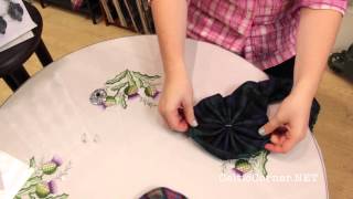 How to make a rosette from a Tartan Scarf or Sash [upl. by Nazus535]