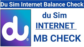 How do I Check du Sim Internet Balance  Du Sim Data Usage Check  Du sim remaining MB Check Code [upl. by Neirb]