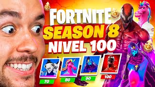 TEMPORADA 8 SKIN NIVEL 100 PASE DE BATALLA TODO COMPRADO FORTNITE  TheGrefg [upl. by Leugar]