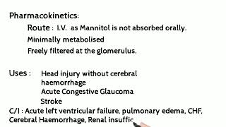 Mannitol  Osmotic Diuretic  Mechanism of Action Uses CI  MEDU [upl. by Ecertak]