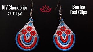 Chandelier Earrings with Delica Beads  Fast Clips  DIY [upl. by Davidson]