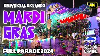 Universal Studios Florida Mardi Gras  Full Parade Opening Day 2024 in 4K [upl. by Seugram93]