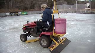 Une tondeuse transformée en surfaceuse à glace [upl. by Mloc]