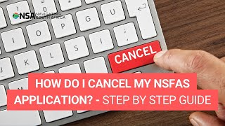 How do I cancel my NSFAS application step by step [upl. by Devora503]