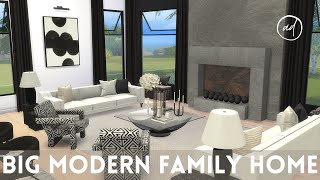 BIG FAMILY HOME with black amp white tones  Sims 4  CC SPEED BUILD [upl. by Jentoft]