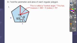 Area of Regular Polygons  Section 116 [upl. by Harlene]