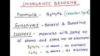 Inorganic benzene  Borazol  Borazine  B3N3H6 [upl. by Alaham406]