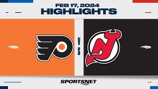 NHL Stadium Series Highlights  Flyers vs Devils  February 17 2024 [upl. by Ahsenwahs935]