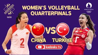 LIVE 🔴 TURKIYE VS CHINA  QuarterFinals  Paris 2024 Olympic Games Womens Volleyball  Score [upl. by Vookles]