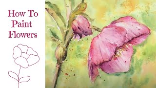 Watercolour Flower Painting Tutorial For Beginners [upl. by Yorgos125]