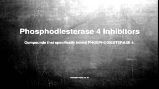 Medical vocabulary What does Phosphodiesterase 4 Inhibitors mean [upl. by Ynaffi]