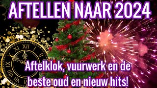 Aftelklok naar 2024  Feest hits met vuurwerk  feest muziek  Feestmix [upl. by Piero]