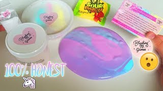 100 HONEST BLUSHINGBB FAMOUS SLIME SHOP SLIME REVIEW MIRROR GLOSS SLIMES [upl. by Stonwin]