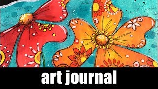 Art journal  paper piecing and acrylic markers [upl. by Barboza]