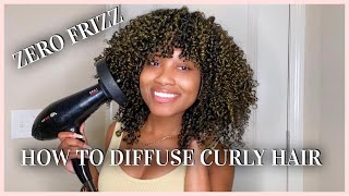 How To Diffuse Natural Curly Hair  NO FRIZZ  Tips amp Tricks [upl. by Adiene507]