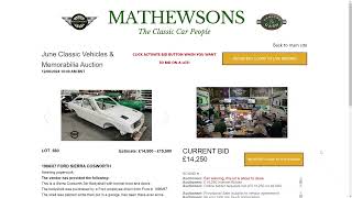 Sierra Cosworth Shell at Mathewsons Auction 14062024 [upl. by Nairred]